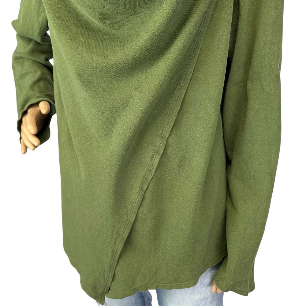 J. Crew Wrap Cardigan Sweatshirt Deep Moss Green AP849 Size L - Picture 8 of 12